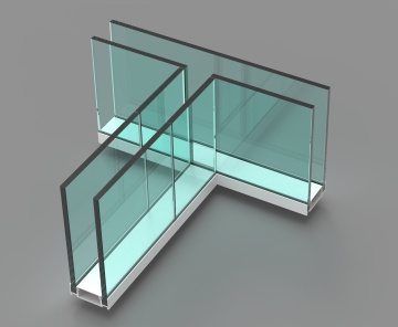 T shape double Glazed partition wall